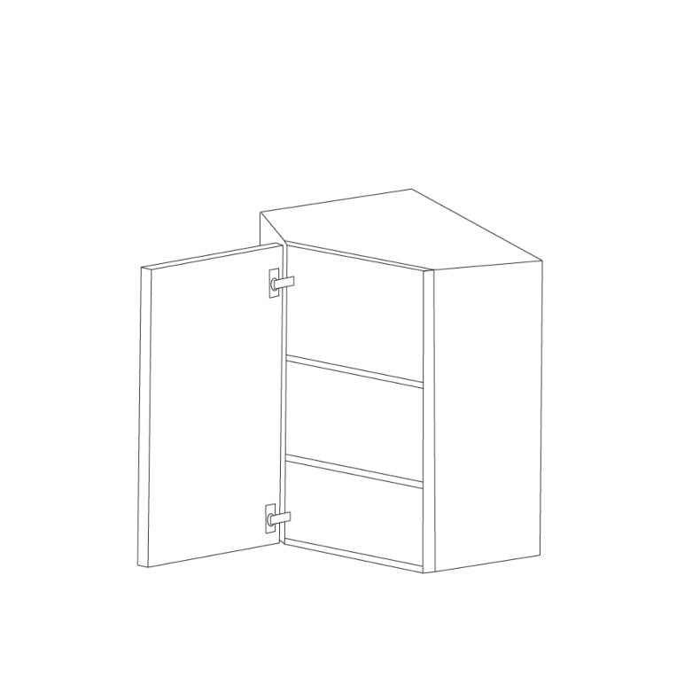 Romona Modern Gray 24x30 Diagonal Corner Wall Cabinet - RTA