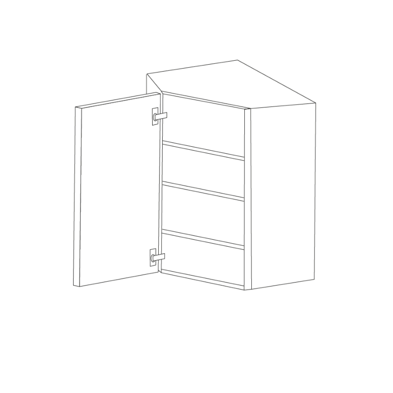 Glossy White 24x36 Wall Diagonal Corner Cabinet - RTA