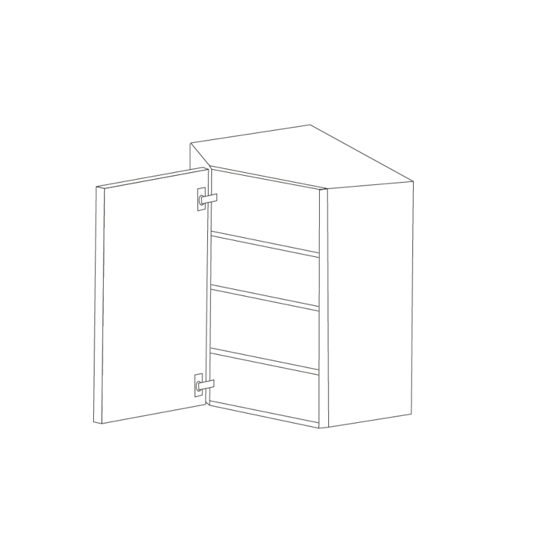 Romona Modern Gray 24x36 Diagonal Corner Wall Cabinet - RTA
