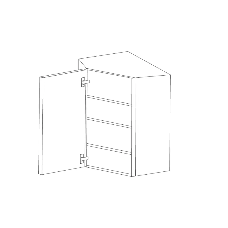 Glossy Gray 24x36 Wall Diagonal Corner Cabinet - RTA