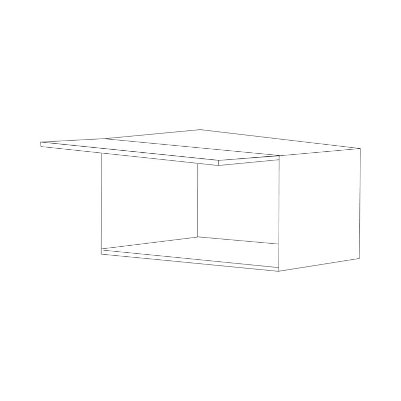 Piano Paint White Gloss 36x18 Horizontal Lift Up wall Cabinet - Assembled