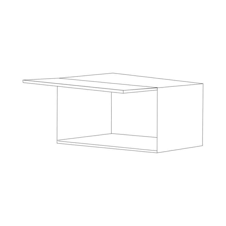 Pure White Flat Panel 36x18 Horizontal Lift Up Wall Cabinet - Assembled