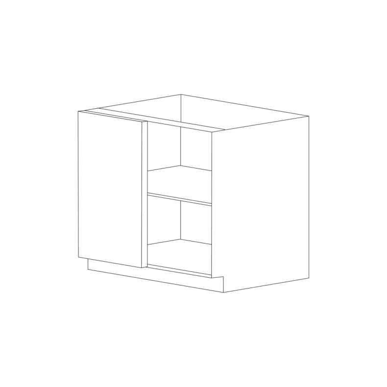 Lucca 39" Blind Corner Base Cabinet - Full Height Door - White Melamine Box - RTA Lucca 39" Blind Corner Base Cabinet - Full Height Door - White Melamine Box - RTA