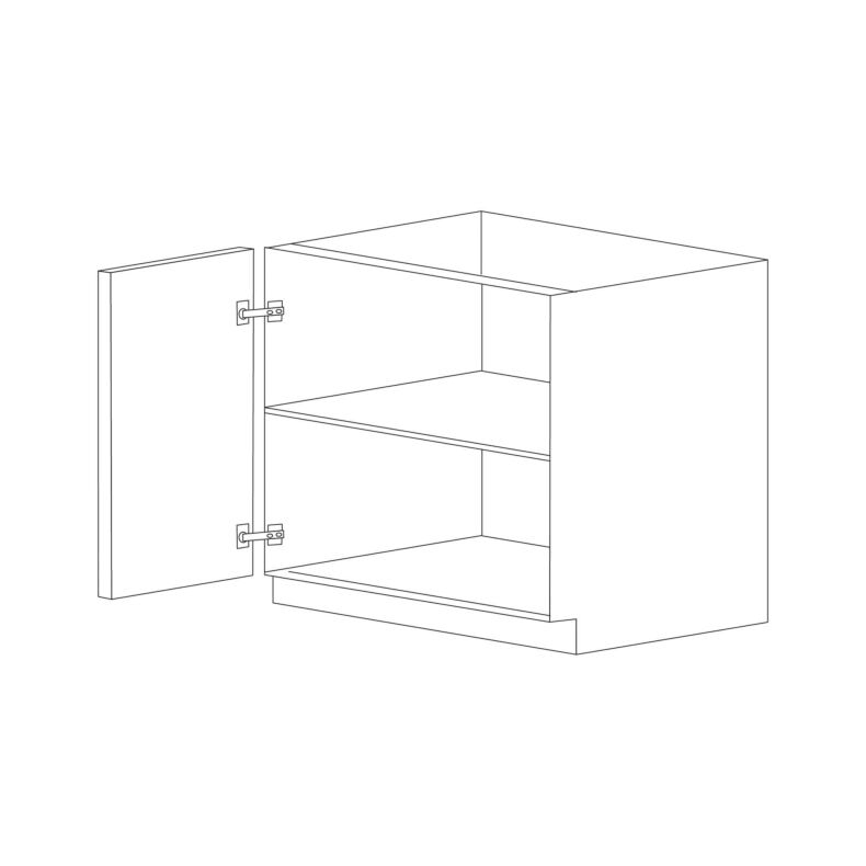 Lucca 39" Blind Corner Base Cabinet - Full Height Door - White Melamine Box - RTA