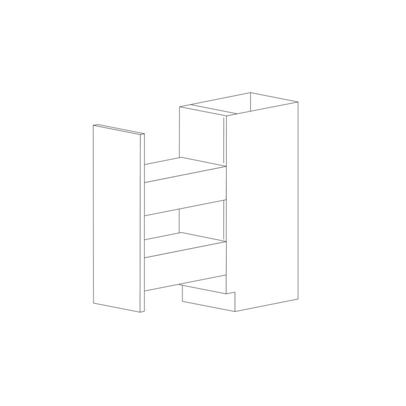 Lucca 9" Base Spice Drawer Cabinet - White Melamine Box - RTA