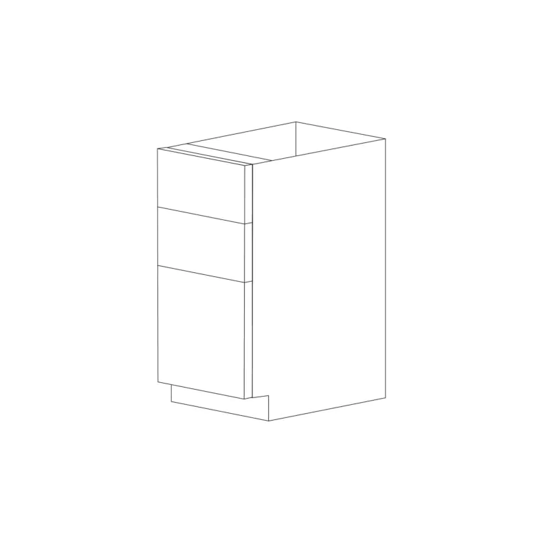 Lucca 18" Three Drawer Base Cabinet - White Melamine Box - RTA