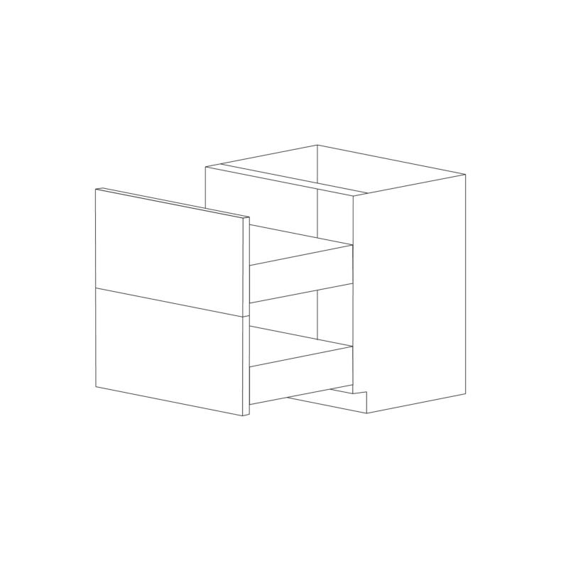 Bella 30" Two Drawer Base Cabinet - White Melamine Box - RTA