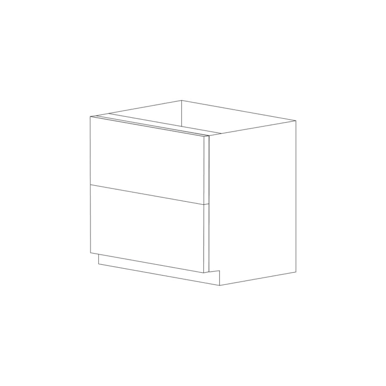 Lucca 36" Two Drawer Base Cabinet - White Melamine Box - RTA Lucca 36" Two Drawer Base Cabinet - White Melamine Box - RTA