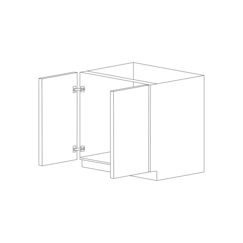 Lucca 33" Sink Base Cabinet - White Melamine Box - RTA