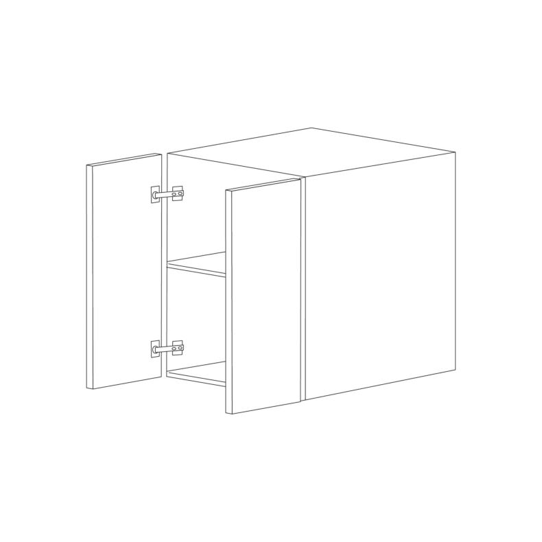Lucca 36x24x12 Wall Cabinet - White Melamine Box - RTA