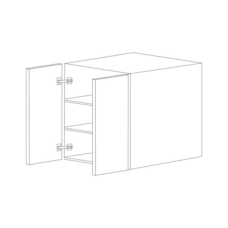 Bella 36x30 Wall Cabinet - White Melamine Box - RTA