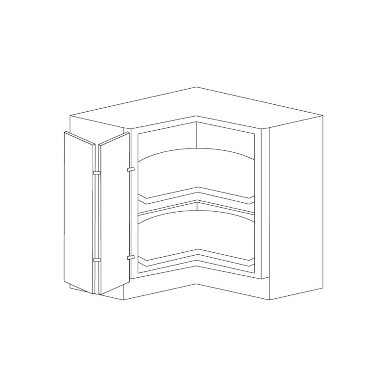 Brooklyn Slim White Shaker 33" Lazy Susan Corner Base Cabinet - RTA Brooklyn Slim White Shaker 33" Lazy Susan Corner Base Cabinet - RTA