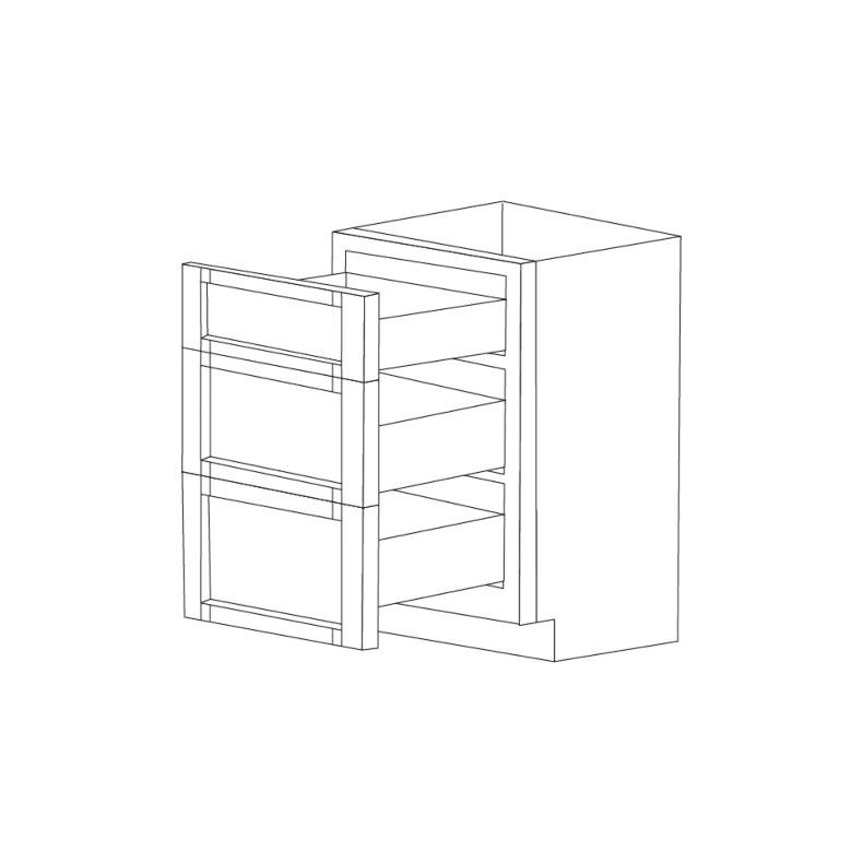 Carolina Hickory Shaker 24" Drawer Base Cabinet - with 3 Drawers - RTA Carolina Hickory Shaker 24" Drawer Base Cabinet - with 3 Drawers - RTA