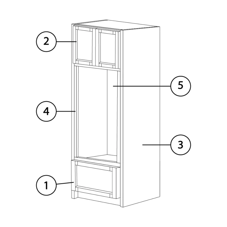 Miami White Oak Shaker 31x90 Double Oven Cabinet - RTA Miami White Oak Shaker 31x90 Double Oven Cabinet - RTA
