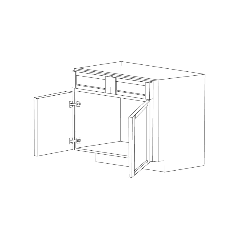 Miami White Oak Shaker 39" Sink Base Cabinet - RTA Miami White Oak Shaker 39" Sink Base Cabinet - RTA