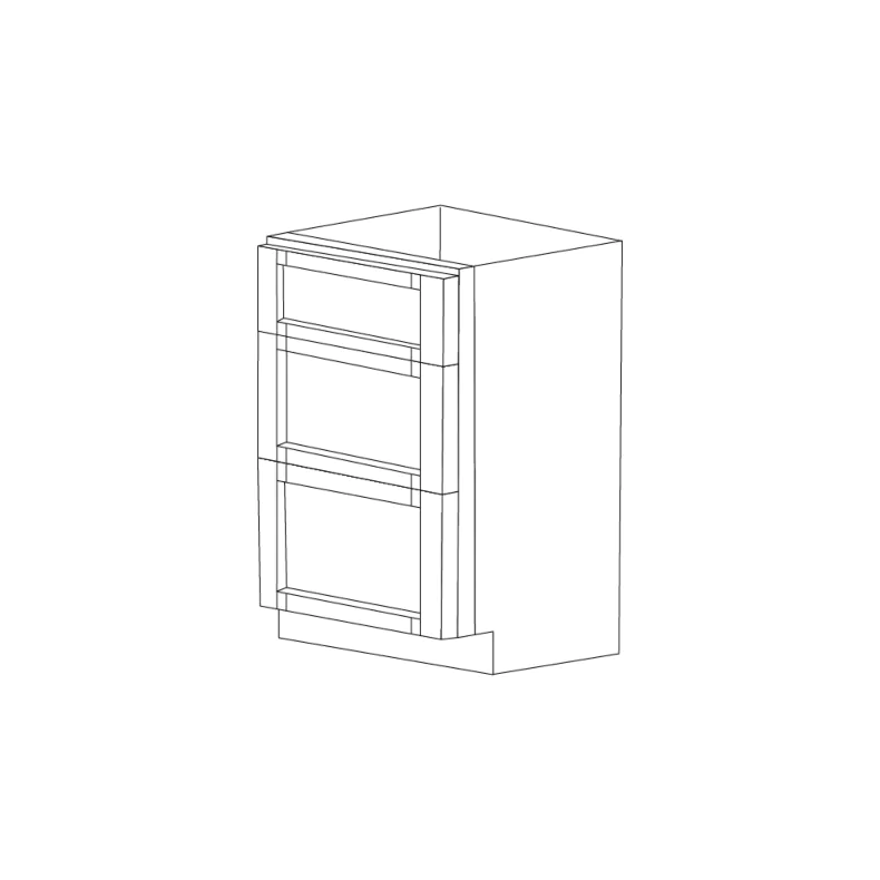 Rustic Grey Raised Panel 21" Three Drawer Vanity Cabinet - RTA