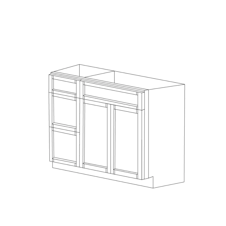 Manhattan Modern Grey 42" Vanity Cabinet with Drawers on Left - RTA