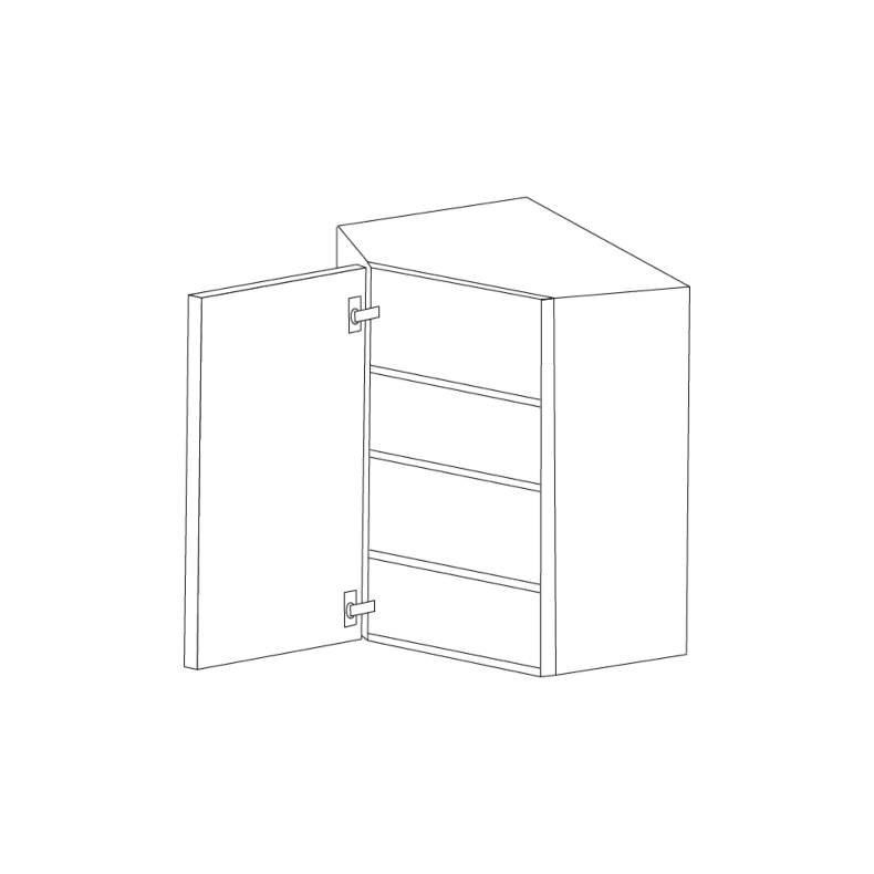 Miami White Oak Shaker 24x42 Diagonal Corner Wall Cabinet - RTA