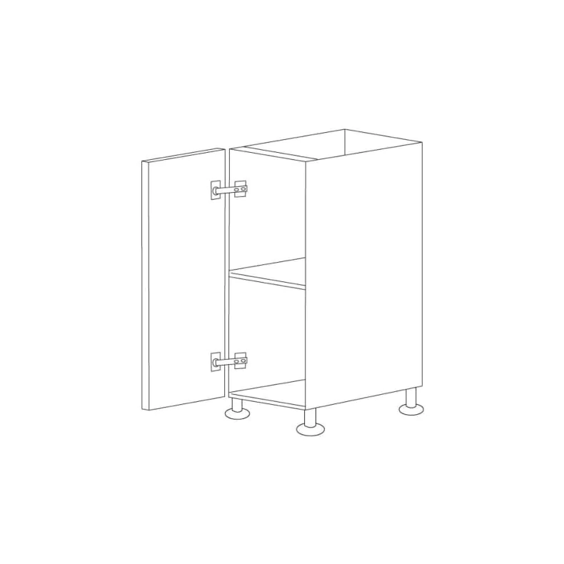 Matte Black 15" Base Cabinet - 1 Door - RTA