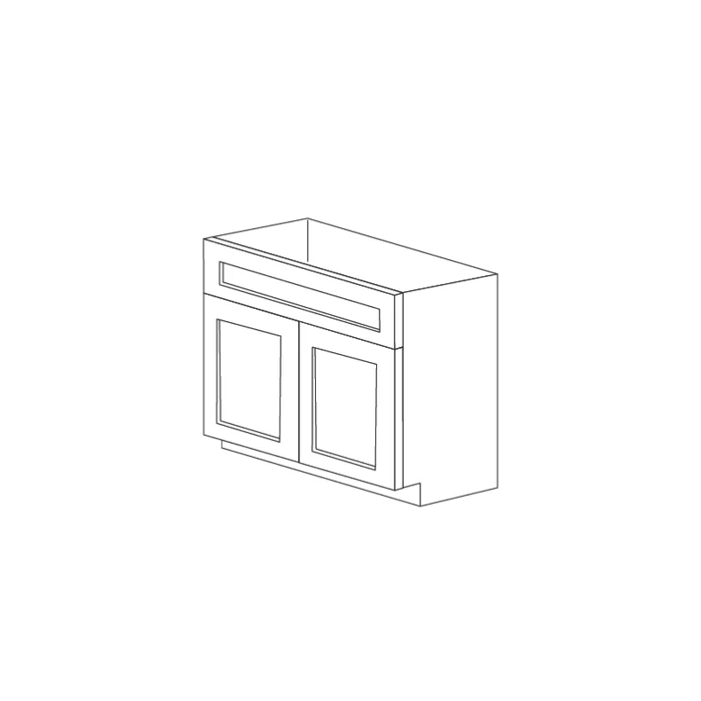 Lunar Slim Oak Shaker 36" Sink Base Cabinet - Full Height Door - RTA Lunar Slim Oak Shaker 36" Sink Base Cabinet - Full Height Door - RTA