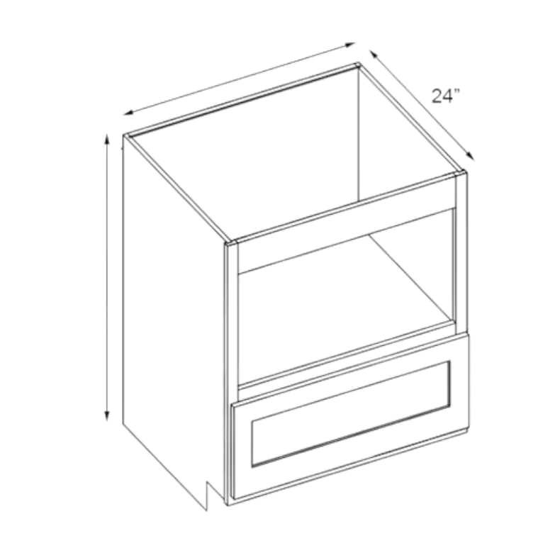 Modern Black Shaker 27" Microwave Base Cabinet - RTA