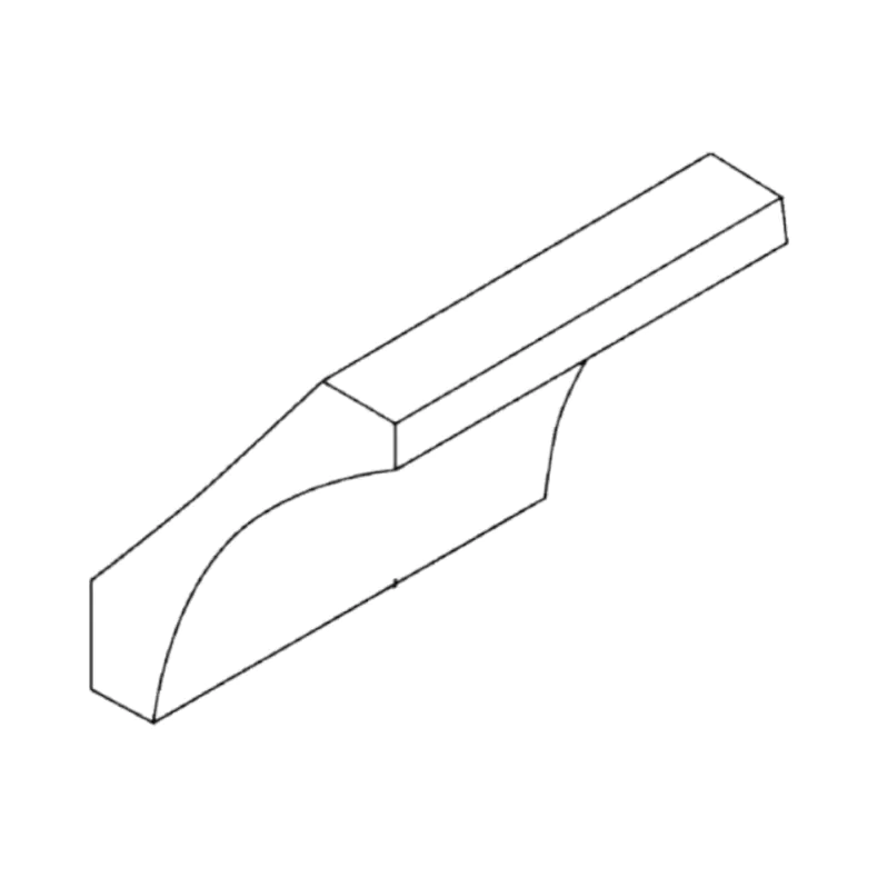 Navy Blue Shaker 5" Curved Crown Molding