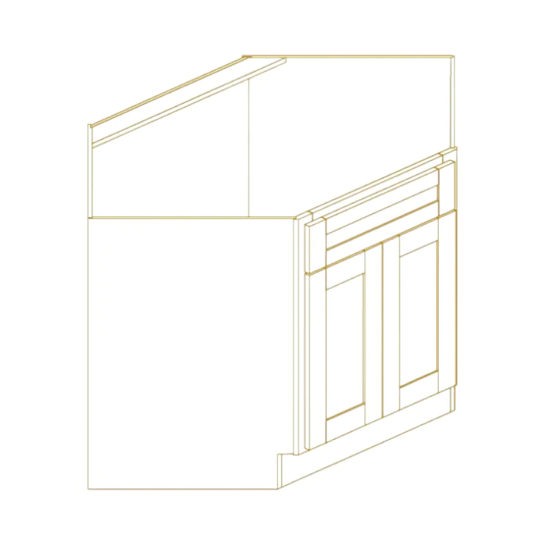 White Double Shaker 42" Corner Sink Base Cabinet - RTA White Double Shaker 42" Corner Sink Base Cabinet - RTA