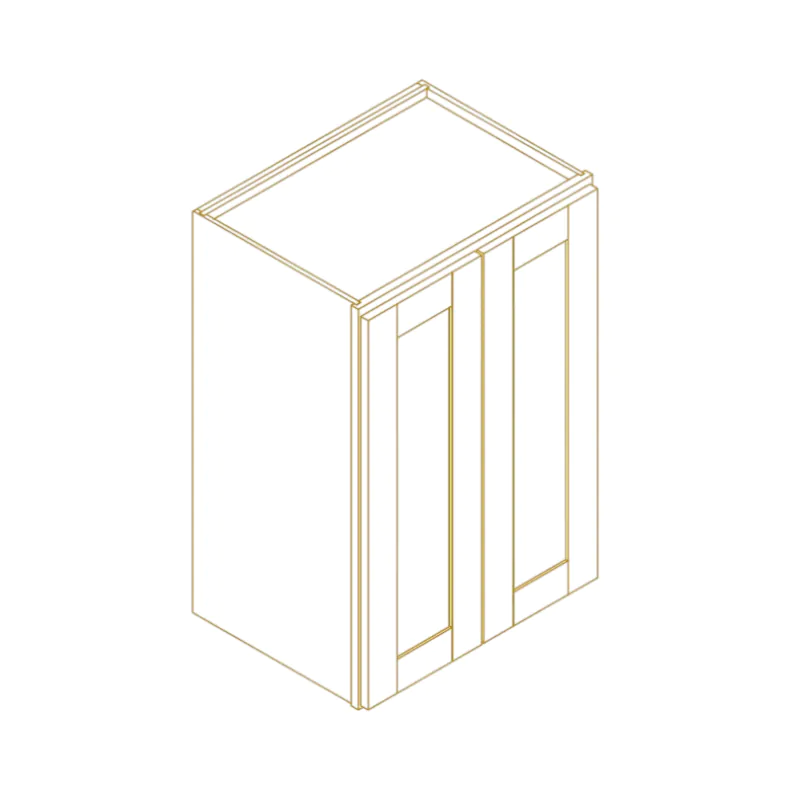 White Double Shaker 33x27 Upper Oven Cabinet - RTA
