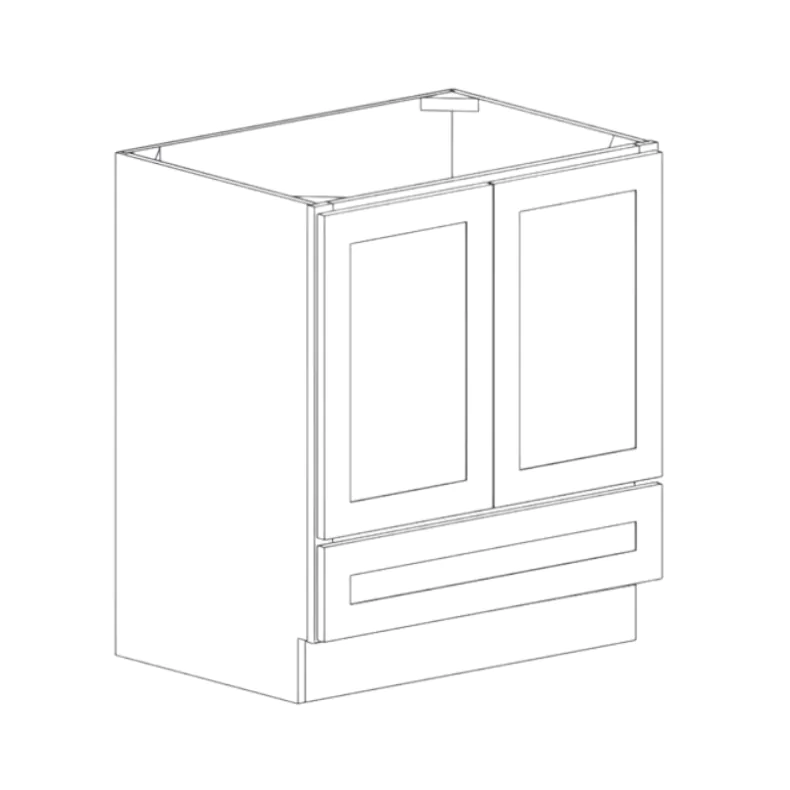 Sage Green Shaker 27" Vanity Sink Base Cabinet with one real drawer at bottom - RTA Sage Green Shaker 27" Vanity Sink Base Cabinet with one real drawer at bottom - RTA