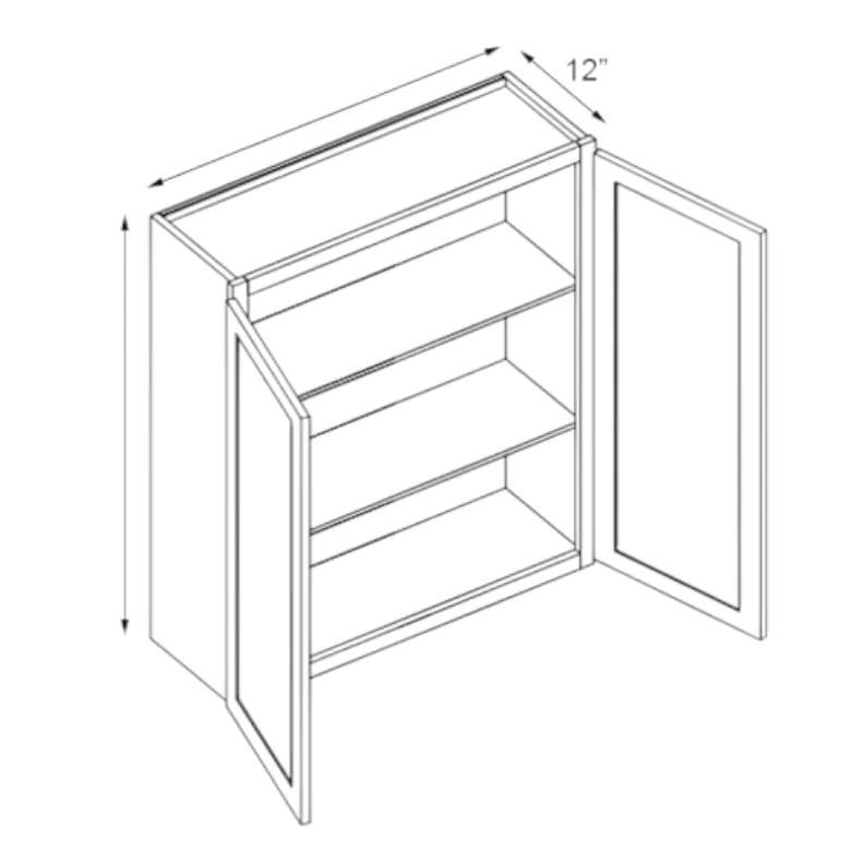 Light Grey Double Shaker 33x30 Double Door Wall Cabinet - RTA Light Grey Double Shaker 33x30 Double Door Wall Cabinet - RTA