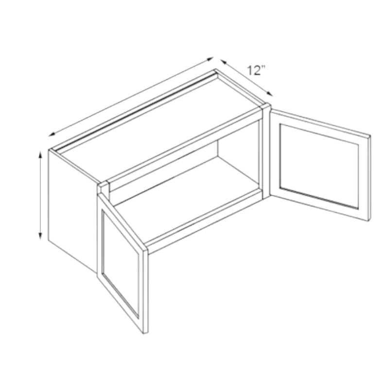 Modern Black Shaker 24x15 Wall Stackable Cabinet - RTA