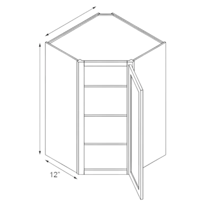 White Oak Shaker 24x42 Wall Diagonal Corner Cabinet - RTA White Oak Shaker 24x42 Wall Diagonal Corner Cabinet - RTA