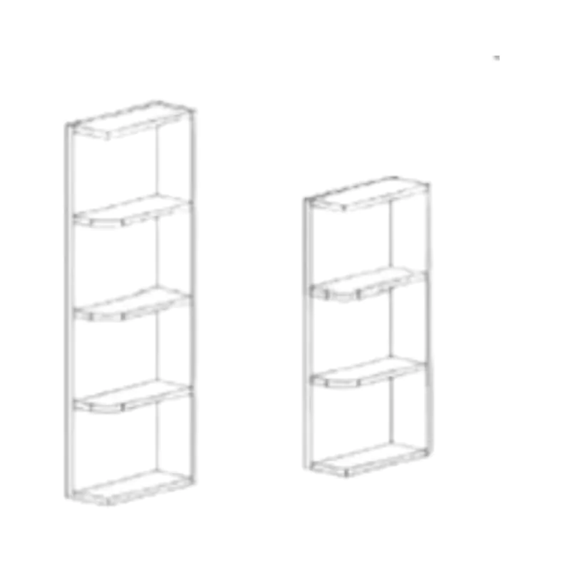 White Oak Shaker 09x42 Wall End Open Shelf Cabinet - RTA