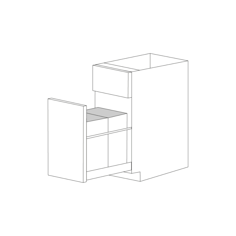 Chic Charcoal Flat Panel 18" Trash Can Base Cabinet - RTA