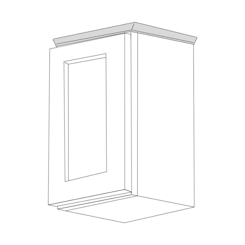 Lunar Grey Shaker Crown Molding Flat 2"x90"