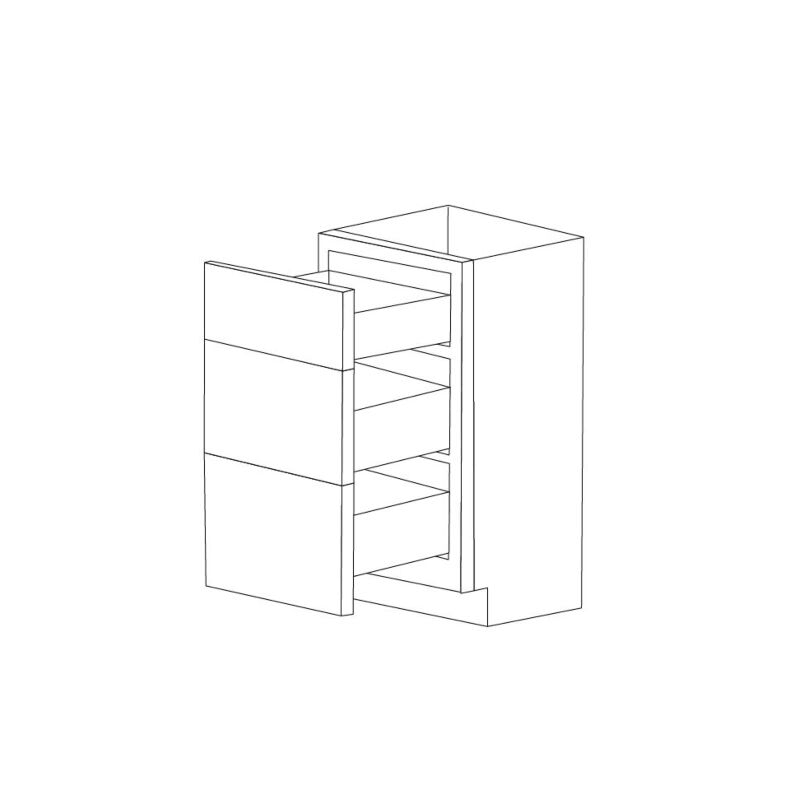Classic Snow White 15" Vanity - 3 Drawers - RTA