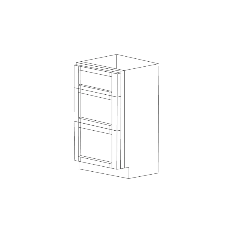 Midnight Java Shaker 18" Drawer Base Cabinet - 3 Drawers - RTA