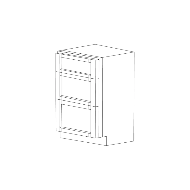 Midnight Java Shaker 24" Drawer Base Cabinet - 3 Drawers - RTA