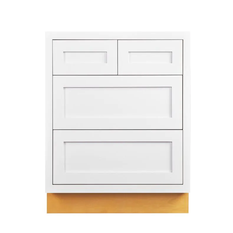 Snow White Inset Shaker 36" Four Drawer Base Cabinet - RTA Snow White Inset Shaker 36" Four Drawer Base Cabinet - RTA