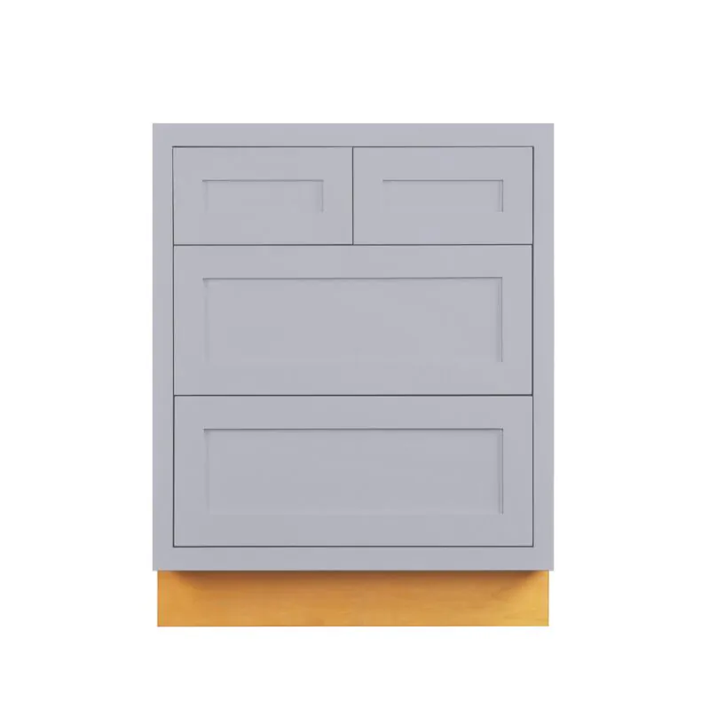 Dark Blue Inset Shaker 36" Four Drawer Base Cabinet - RTA