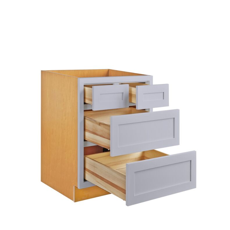 Dark Blue Inset Shaker 36" Four Drawer Base Cabinet - RTA