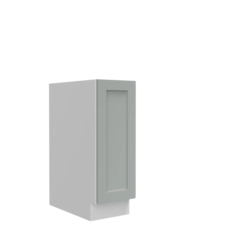 Lunar Grey Shaker 12" Base Spice Drawer Cabinet - White Melamine Box - RTA