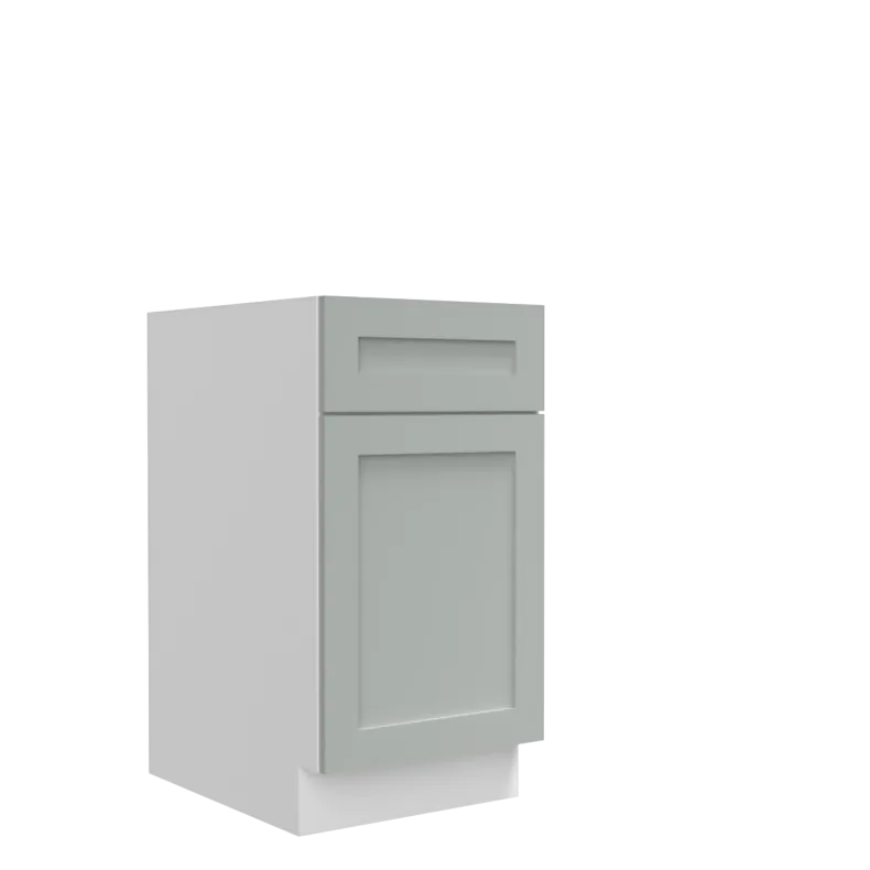 Lunar Grey Shaker 18" Double Trash Can Cabinet - White Melamine Box - RTA