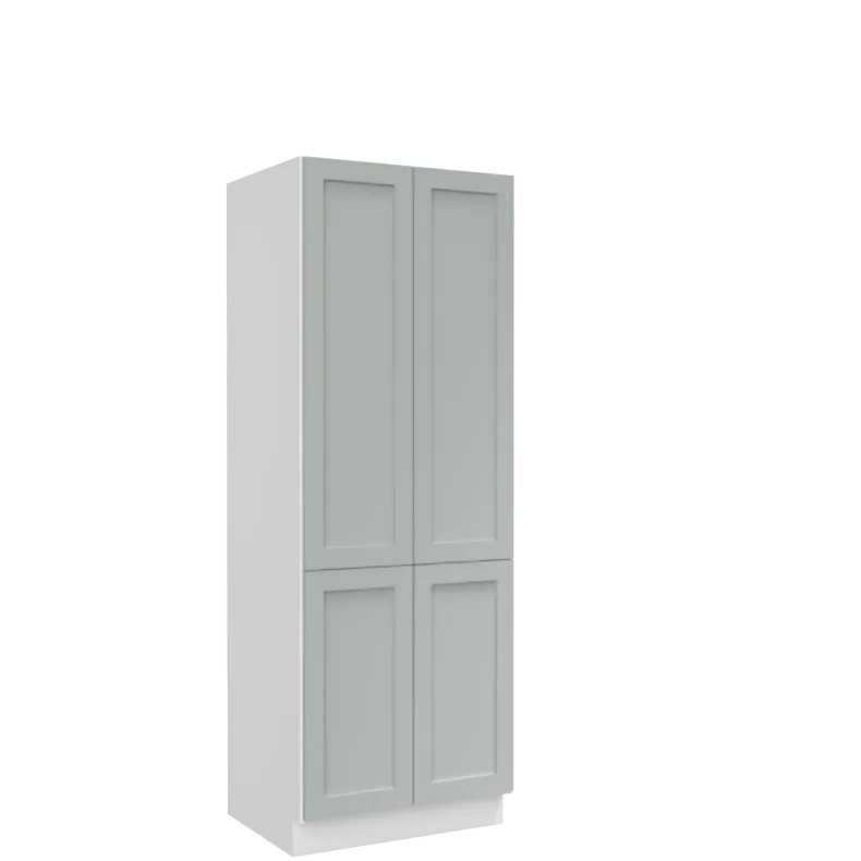 Lunar Grey Shaker 24x96 Pantry Cabinet - White Melamine Box - RTA Lunar Grey Shaker 24x96 Pantry Cabinet - White Melamine Box - RTA