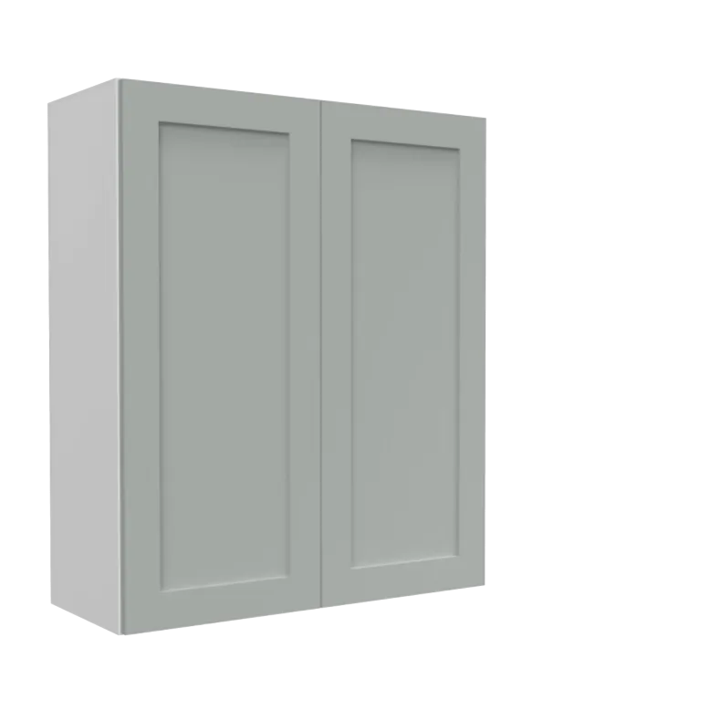 Lunar Grey Shaker 30x42 Wall Cabinet - White Melamine Box - RTA
