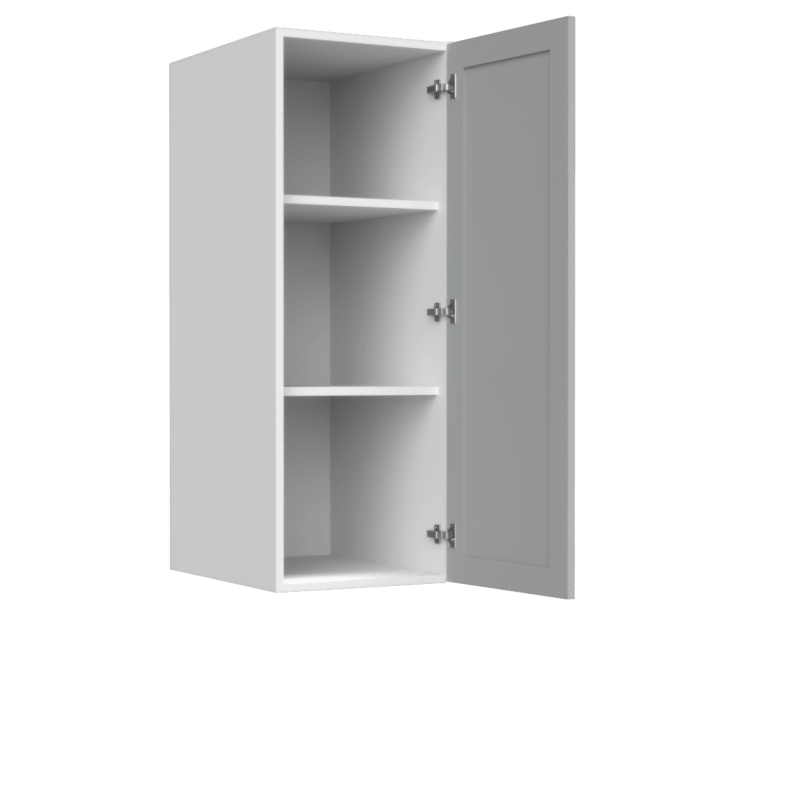 Lunar Grey Shaker 24x49 Pantry Top Part - Single Door - White Melamine Box - RTA