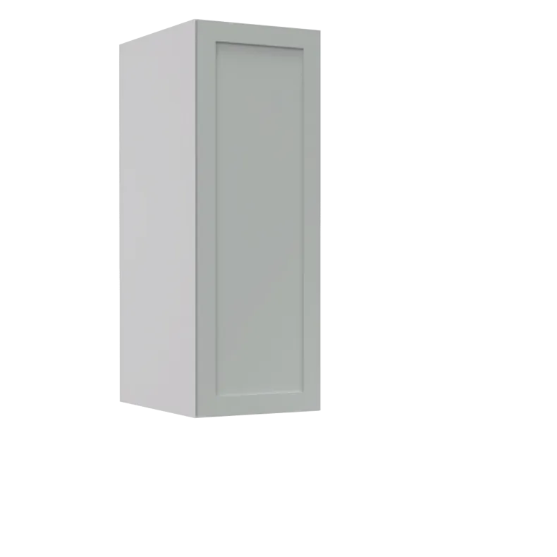 Lunar Grey Shaker 24x49 Pantry Top Part - Single Door - White Melamine Box - RTA Lunar Grey Shaker 24x49 Pantry Top Part - Single Door - White Melamine Box - RTA