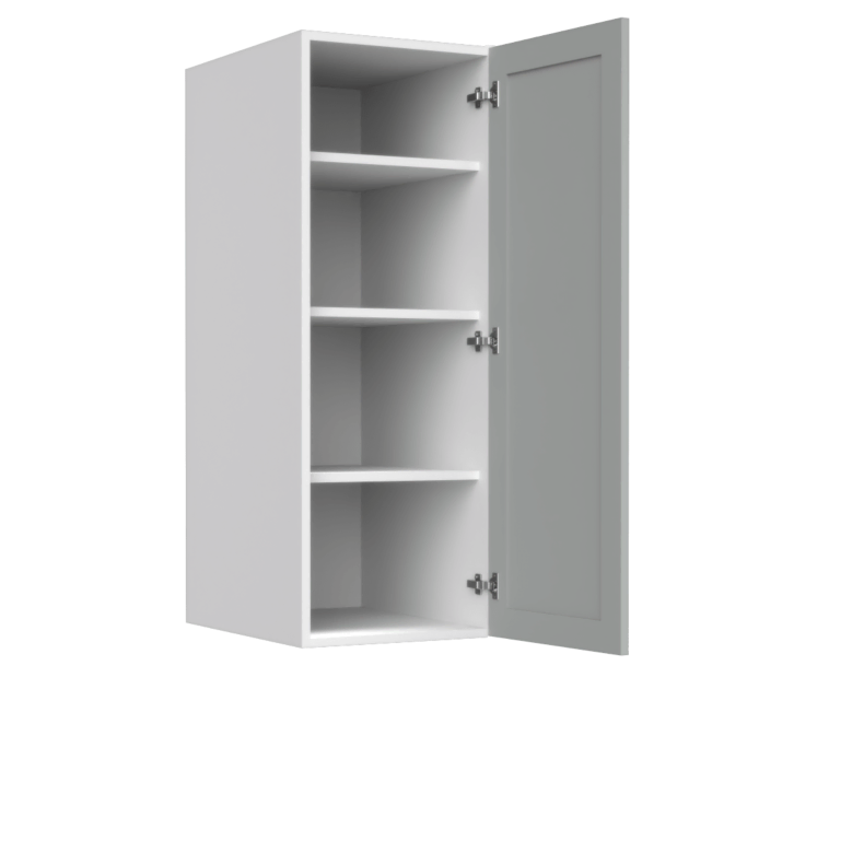 Lunar Grey Shaker 18x55 Pantry Top Part - White Melamine Box - RTA