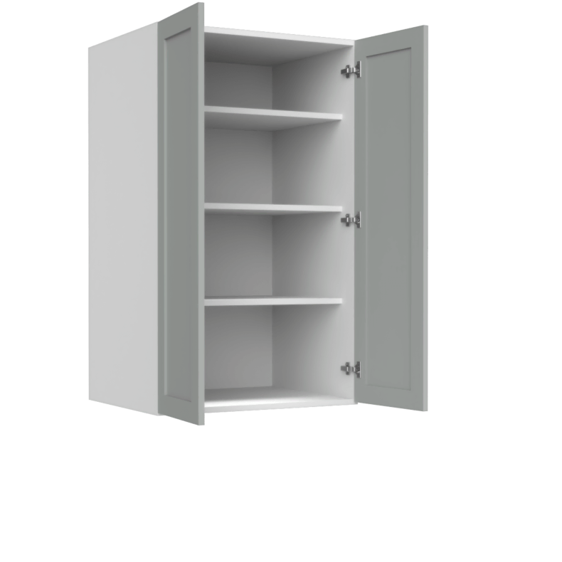 Lunar Grey Shaker 24x61 Pantry Top Part - White Melamine Box - RTA