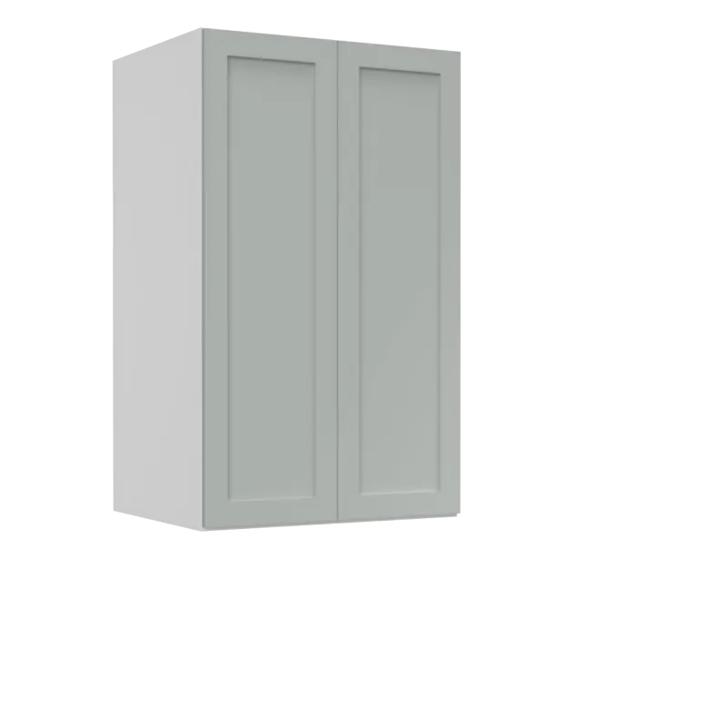 Lunar Grey Shaker 24x61 Pantry Top Part - White Melamine Box - RTA Lunar Grey Shaker 24x61 Pantry Top Part - White Melamine Box - RTA